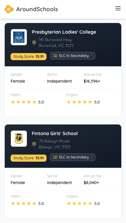 School in search results